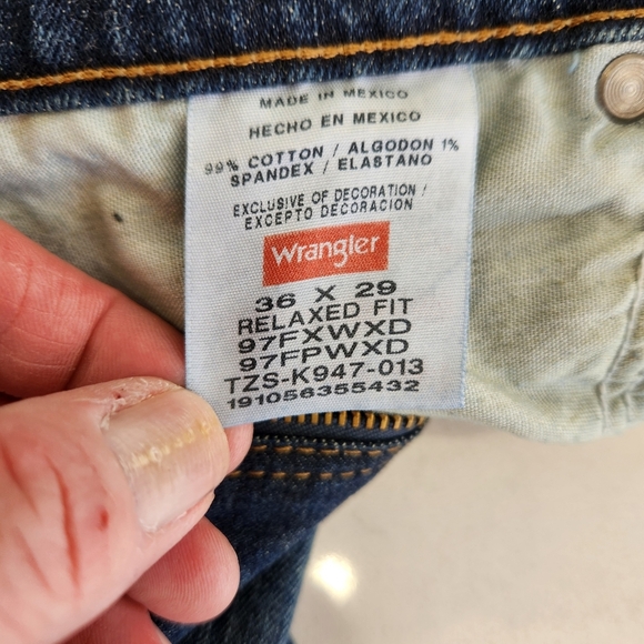 Wrangler Five Star Jeans Men’s 36x29 (Fits 36x30) Blue Cowboy Relaxed Fit Flex - Picture 8 of 14